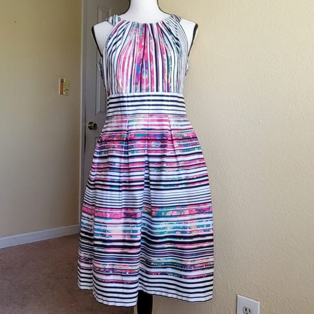 Nine West fit & flare pleated dress